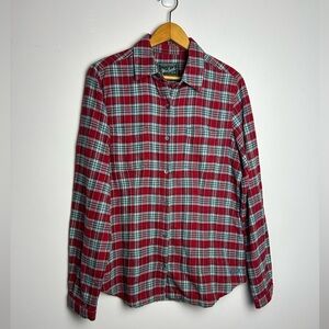 Woolrich Women’s Flannel Button Down Size M Shacket Plaid Cabincore Outdoor